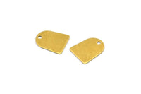 D Shaped Charm, 50 Raw Brass D Shaped Earrings With 1 Hole, Connectors, Findings (12x10x0.50mm) A0826