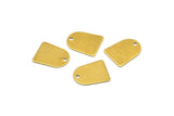 D Shaped Charm, 50 Raw Brass D Shaped Earrings With 1 Hole, Connectors, Findings (12x10x0.50mm) A0826