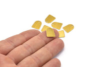 D Shaped Charm, 50 Raw Brass D Shaped Earrings With 1 Hole, Connectors, Findings (12x10x0.50mm) A0826