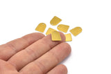 D Shaped Charm, 50 Raw Brass D Shaped Earrings With 1 Hole, Connectors, Findings (12x10x0.50mm) A0826