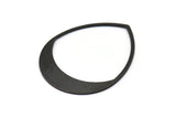 Black Drop Finding, 4 Oxidized Black Brass Drop Blanks, Charms, Pendants, Earring Findings (45x36x0.80mm) M02622 S827