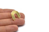 Küpe Çivisi, 2 Ham Pirinç - 2 Halkalı U Şeklinde Küpeler - Pirinç Küpeler - Küpeler (20x19mm) N1970