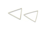 Silver Triangle Charm, 25 Silver Tone Triangle Ring Charms (24x1mm) BS 2401