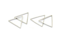 Silver Triangle Charm, 25 Silver Tone Triangle Ring Charms (24x1mm) BS 2401