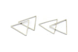 Silver Triangle Charm, 25 Silver Tone Triangle Ring Charms (24x1mm) BS 2401