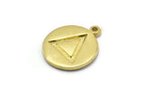 Pirinç Element Charm, 1 Döngülü 4 Ham Pirinç Ateş Elementi Sembolü Charm (17x14x1,5 mm) N2024