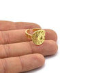 Brass Royal Ring, 2 Raw Brass Royal Rings With 1 Stone Settings - Pad Size 5mm N2021