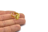 Brass Royal Ring, 2 Raw Brass Royal Rings With 1 Stone Settings - Pad Size 4x6mm N2005
