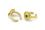 Brass Royal Ring, 2 Raw Brass Royal Rings With 1 Stone Settings - Pad Size 4mm N2006