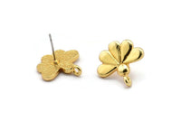 Earring Studs, 2 Gold Plated Brass -  Stud Earrings - Gold Earrings - Earrings (17x16x2mm) N1739
