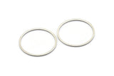 28mm Circle Connectors, 12 Antique Silver Plated Brass Circle Connectors (28x1x1mm) A2254 H0584