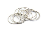 28mm Circle Connectors, 12 Antique Silver Plated Brass Circle Connectors (28x1x1mm) A2254 H0584