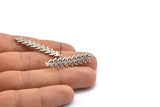 Gümüş Yaprak Küpe, 2 Antik Gümüş Kaplama Pirinç Yaprak Küpe, Buluntular (41x9x1,5 mm) N1714 H1048