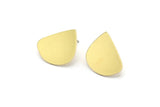 Earring Studs, 8 Raw Brass - Irregular Shaped Stud Earrings - Brass Earrings - Earrings (18x13x0.80mm) A2777