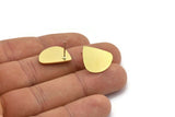 Earring Studs, 8 Raw Brass - Irregular Shaped Stud Earrings - Brass Earrings - Earrings (18x13x0.80mm) A2777