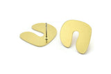 Earring Studs, 8 Raw Brass - U Shape Earrings - Brass Earrings - Earrings (16x18x0.80mm) A2794