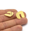 Earring Studs, 8 Raw Brass - U Shape Earrings - Brass Earrings - Earrings (16x18x0.80mm) A2794