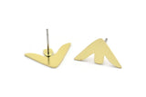 Brass Arrowhead Earring, 8 Raw Brass Arrowhead Shaped Stud Earrings (10x17x0.80mm) A2791