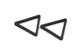 Black Triangle Charm - 12 Oxidized Brass Black Triangle Charms (27x2mm) D0014 S502