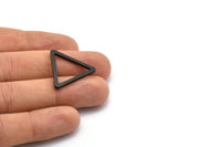 Black Triangle Charm - 12 Oxidized Brass Black Triangle Charms (27x2mm) D0014 S502