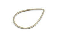 Silver Drop Connector, 12 Silver Tone Drop Connectors (32x22x1mm) Bs 1140 H1194