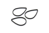 Black Drop Ring, 50 Oxidized Brass Black Drop Connectors (16x11x0.8mm) BS 1134 S550