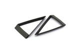 Black Triangle Ring, 24 Oxidized Brass Black Triangle Thick Cut Connectors (17x30x0.45x2mm) D0222 S546