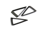 Black Triangle Ring, 24 Oxidized Brass Black Triangle Thick Cut Connectors (17x30x0.45x2mm) D0222 S546