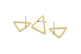 Brass Triangle Earring, 12 Raw Brass Triangle Stud Earrings (17x1mm) Bs 1025 A2261