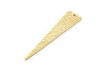 Hammered Triangle Charm, 2 Gold Plated Hammered Long Triangle Charms, Pendant, Earring Findings (11x50x1.2mm) N0276 Q0273