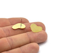 Earring Studs, 8 Raw Brass - Irregular Shaped Stud Earrings - Brass Earrings - Earrings (18x10x0.80mm) A2802
