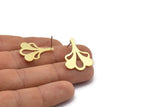 Brass Leaf Earring, 6 Raw Brass Leaf Stud Earrings (25x21x0.80mm) M03267 A2611