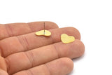 Earring Studs, 8 Raw Brass - Irregular Shaped Stud Earrings - Brass Earrings - Earrings (14x8x0.80mm) A2807