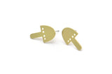 Earring Studs, 8 Raw Brass - Irregular Shaped Stud Earrings - Brass Earrings - Earrings (18x11x0.80mm) A2814