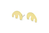 Earring Studs, 8 Raw Brass - Irregular Shaped Stud Earrings - Brass Earrings - Earrings (18x13x0.80mm) A2820