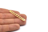 Pirinç Oval Küpe, 4 Ham Pirinç Oval Ay Evreleri Şekilli Çivi Küpe (50x7x0,80 mm) M03295 A2603