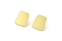 Earring Studs, 8 Raw Brass - Irregular Shaped Stud Earrings - Brass Earrings - Earrings (17x15x0.80mm) A2831