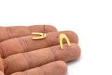 Earring Studs, 8 Raw Brass - U Shape Earrings - Brass Earrings - Earrings (14x10x0.80mm) A2819