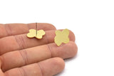 Earring Studs, 8 Raw Brass - Irregular Shaped Stud Earrings - Brass Earrings - Earrings (16x15x0.80mm) A2818