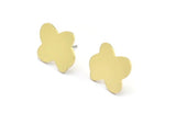 Earring Studs, 8 Raw Brass - Irregular Shaped Stud Earrings - Brass Earrings - Earrings (16x15x0.80mm) A2818