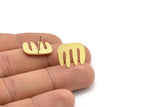 Earring Studs, 8 Raw Brass - Irregular Shaped Stud Earrings - Brass Earrings - Earrings (14x18x0.80mm) A2813