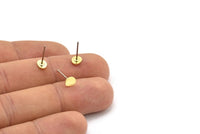 Earring Studs, 12 Raw Brass - Irregular Shaped Stud Earrings - Brass Earrings - Earrings (6x5x0.80mm) A2827