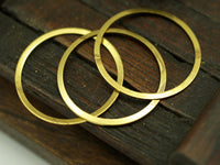 Ring Earring Finding, 50 Raw Brass Connector Rings (28mm) Brs 451 A0189