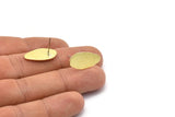 Brass Irregular Earring, 4 Textured Raw Brass Irregular Shaped Stud Earrings (20x11x0.80mm) M03263 A2618