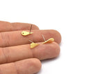 Brass Drop Earring, 12 Textured Raw Brass Drop Shaped Stud Earrings With 1 Hole (12x6x0.80mm) M03282 A2621
