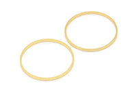 Gold Circle Connectors - 6 Gold Plated Brass Circle Connectors (30x0.8x2mm) D0314 Q0798