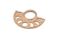 Moon Phases Pendant, 2 Rose Gold Plated Brass Semi Circle Pendants, Earring Findings (39x30x1.5x1mm) U091 Q0372