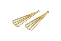 Brass Triangle Charm, 24 Raw Brass Triangle Charms With 1 Hole, Pendants, Findings (39x12x0.80mm) D1173