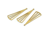 Brass Triangle Charm, 24 Raw Brass Triangle Charms With 1 Hole, Pendants, Findings (39x12x0.80mm) D1173