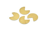 Brass Geometric Blank, 12 Raw Brass Pizza Slice Blanks, Findings (18x15x1mm) D1352